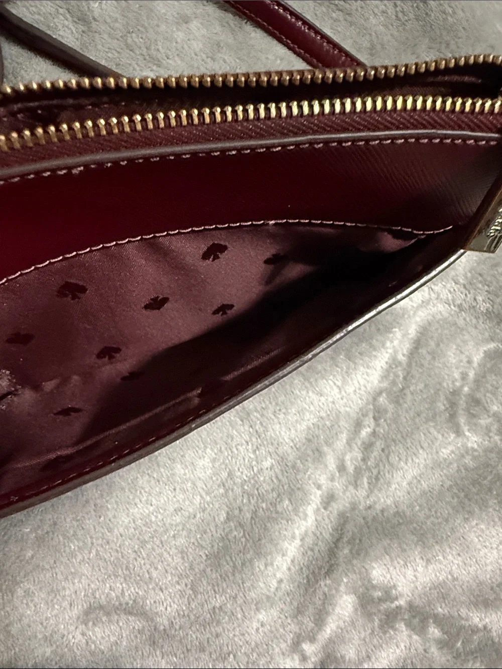 kate spade burgundy leather crossbody bag with gold hardware